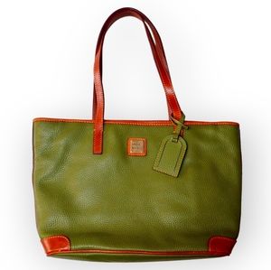 Dooney & Bourke Pebble Grain Charleston Olive Green Leather Purse Medium Tote